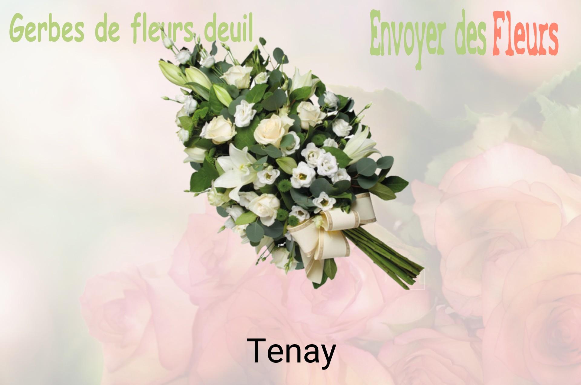Gerbe de fleurs de deuil livrée à Tenay
